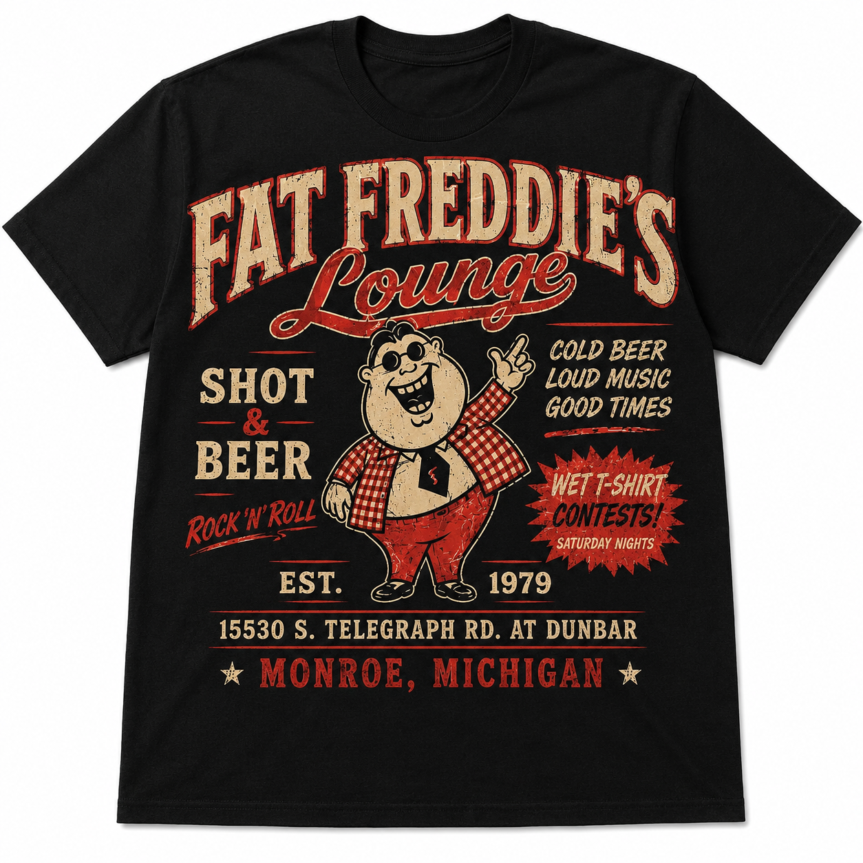 Fat Freddie’s Lounge 1979 Shot & Beer Rock ’N Roll Tee