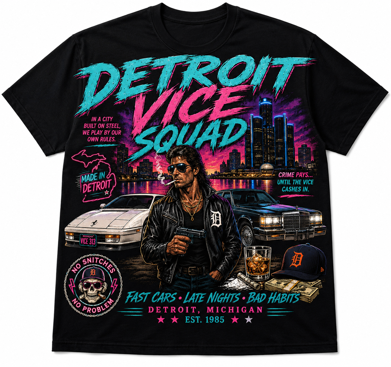 Detroit Vice Squad Retro Outlaw Tee