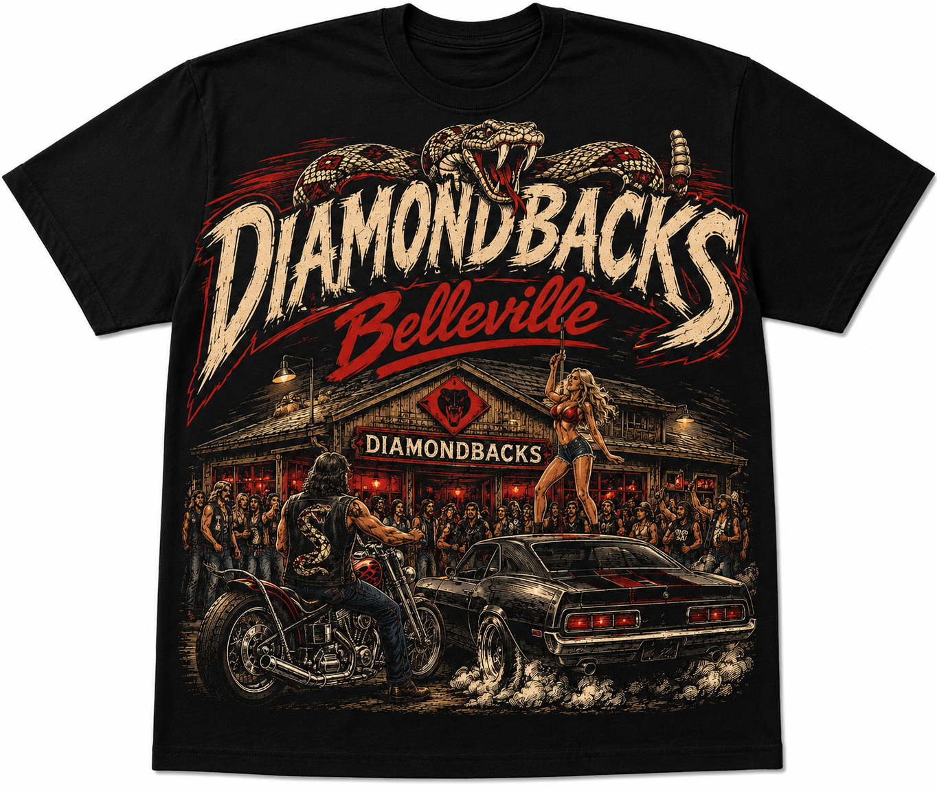 Diamondbacks Belleville Roadhouse  Retro Tee