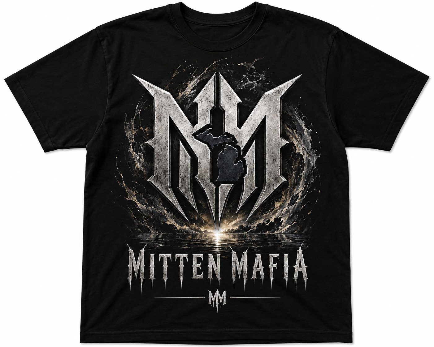 Mitten Mafia Midnight Steel Logo Tee