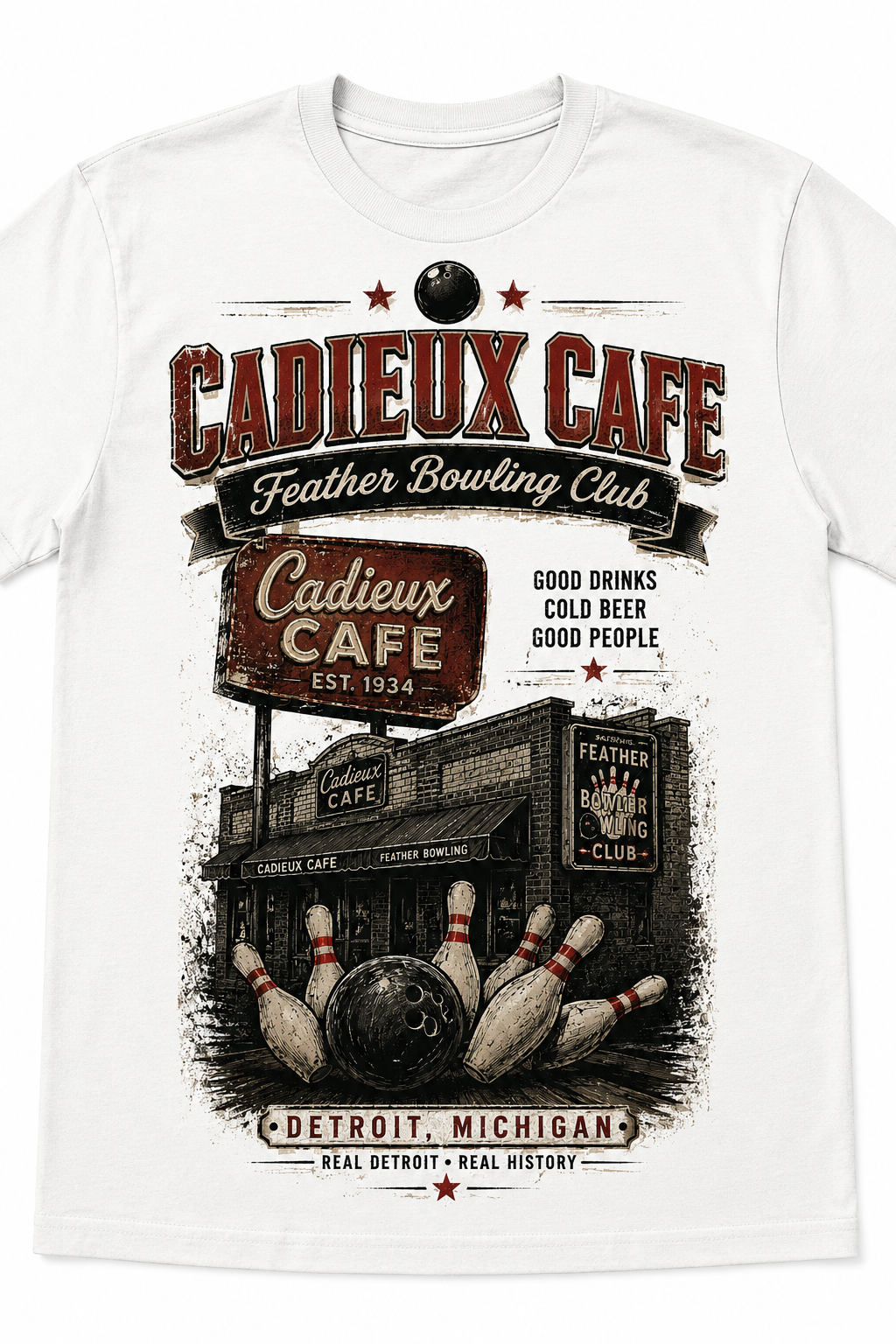 Cadieux Cafe Feather Bowling Club Tee
