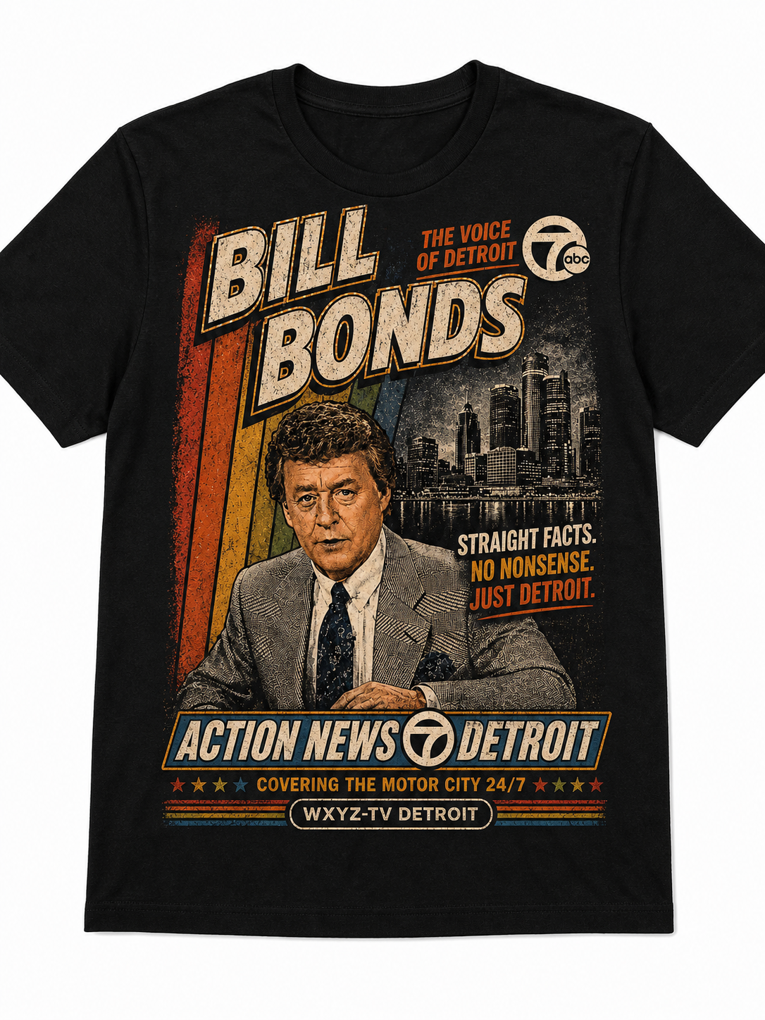 Bill Bonds “The Voice of Detroit” Vintage News Tee